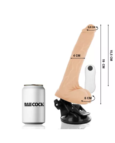 BASECOCK - VIBRATEUR NATUREL RÉALISTE TÉLÉCOMMANDE 19 CM -O- 4 CM BASECOCK - VIBRATEUR NATUREL RÉALISTE TÉLÉCOMMANDE 19 CM -O- 4 CM
