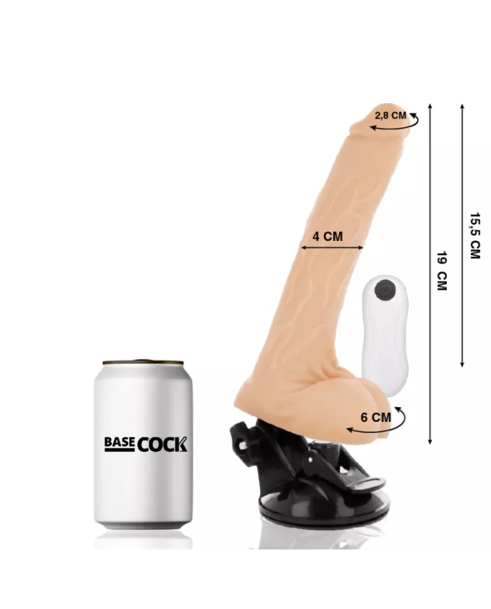 BASECOCK - VIBRATEUR NATUREL RÉALISTE TÉLÉCOMMANDE 19 CM -O- 4 CM