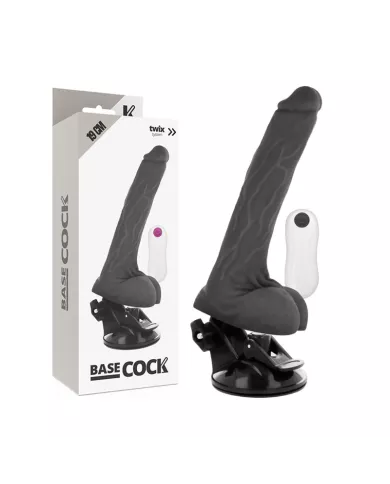 BASECOCK - VIBRATEUR RÉALISTE TÉLÉCOMMANDE NOIR 19 CM -O- 4 CM BASECOCK - VIBRATEUR RÉALISTE TÉLÉCOMMANDE NOIR 19 CM -O- 4 CM