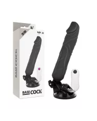 BASECOCK - VIBRATEUR RÉALISTE TÉLÉCOMMANDE NOIR 20 CM -O- 4 CM