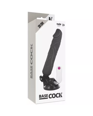 BASECOCK - VIBRATEUR RÉALISTE TÉLÉCOMMANDE NOIR 20 CM -O- 4 CM BASECOCK - VIBRATEUR RÉALISTE TÉLÉCOMMANDE NOIR 20 CM -O- 4 CM