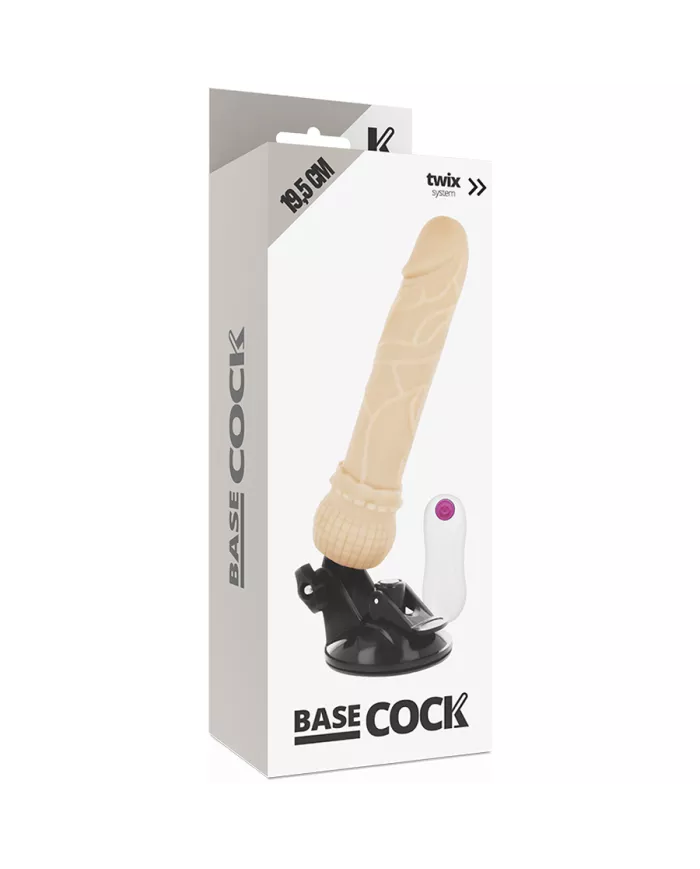 BASECOCK - VIBRATEUR TÉLÉCOMMANDE NATUREL RÉALISTE 19.5 CM -O- 4 CM