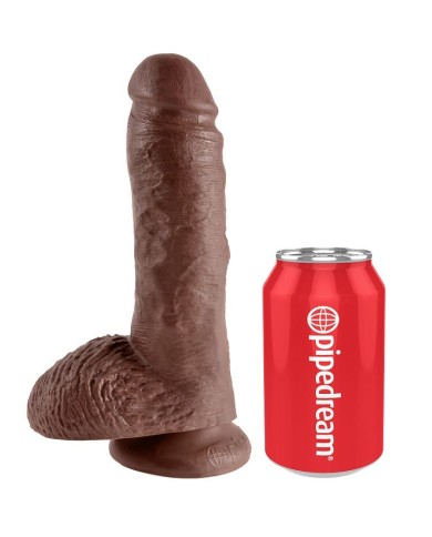 KING COCK - 8" PENE REALÍSTICO MARRÓN 20.3 CM