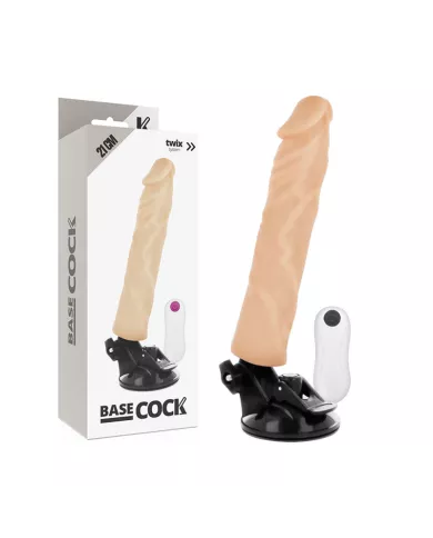BASECOCK - VIBRATEUR RÉALISTE TÉLÉCOMMANDE NATUREL 21 CM -O- 4 CM BASECOCK - VIBRATEUR RÉALISTE TÉLÉCOMMANDE NATUREL 21 CM -O- 4 CM