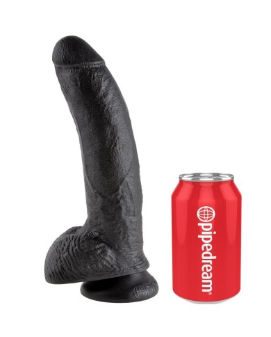 KING COCK - GODE NOIR AVEC BOULES 22.9 CM