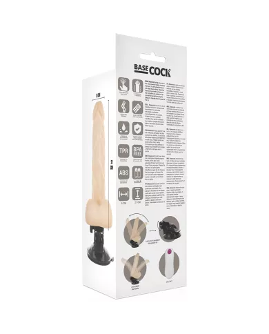 BASECOCK - VIBRATEUR ARTICULABLE TÉLÉCOMMANDE NATUREL 21 CM -O- 5 CM BASECOCK - VIBRATEUR ARTICULABLE TÉLÉCOMMANDE NATUREL 21 CM -O- 5 CM