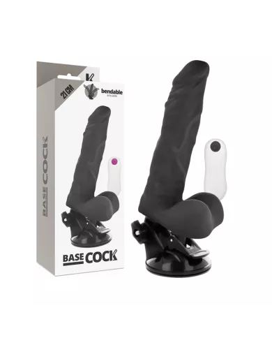 BASECOCK - VIBRATEUR ARTICULABLE TÉLÉCOMMANDE NOIR 21 CM -O- 5 CM BASECOCK - VIBRATEUR ARTICULABLE TÉLÉCOMMANDE NOIR 21 CM -O- 5 CM