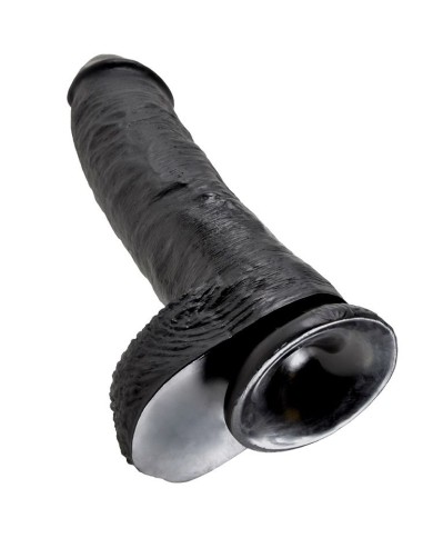 KING COCK - GODE NOIR AVEC BOULES 25.4 CM