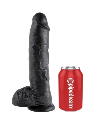 KING COCK - GODE NOIR AVEC BOULES 25.4 CM