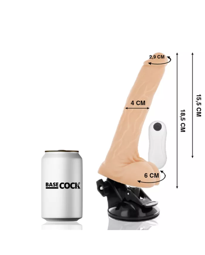 BASECOCK - VIBRATEUR ARTICULABLE TÉLÉCOMMANDE NATUREL 18.5 CM -O- 4 CM