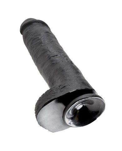 KING COCK - GODE NOIR AVEC BOULES 28 CM