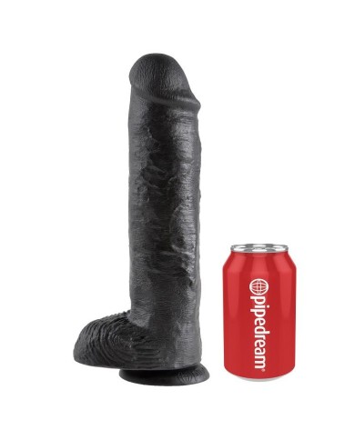 KING COCK - GODE NOIR AVEC BOULES 28 CM