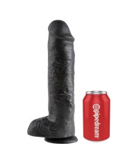 KING COCK - GODE NOIR AVEC BOULES 28 CM