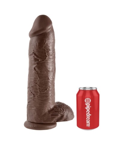 KING COCK - GODE MARRON AVEC BOULES 30.48 CM