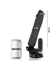 BASECOCK - VIBRATEUR RÉALISTE TÉLÉCOMMANDE NOIR 20 CM -O- 4 CM