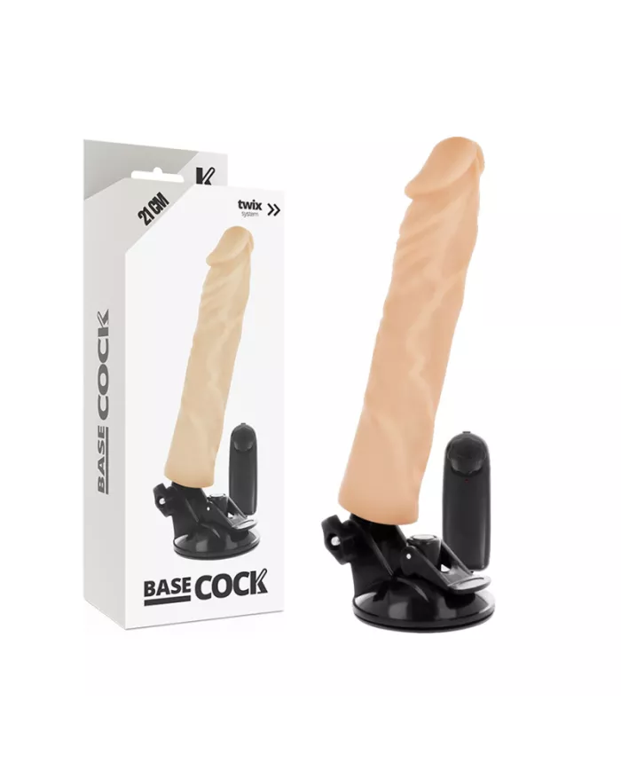 BASECOCK - VIBRATEUR RÉALISTE TÉLÉCOMMANDE NATUREL 21 CM -O- 4 CM