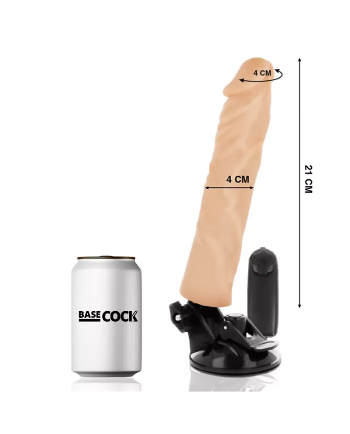 BASECOCK - VIBRATEUR RÉALISTE TÉLÉCOMMANDE NATUREL 21 CM -O- 4 CM