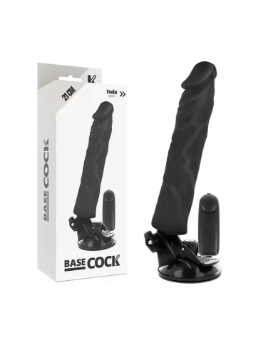 BASECOCK - VIBRATEUR RÉALISTE TÉLÉCOMMANDE NOIR 21 CM -O- 4 CM BASECOCK - VIBRATEUR RÉALISTE TÉLÉCOMMANDE NOIR 21 CM -O- 4 CM