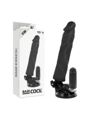 BASECOCK - VIBRATEUR RÉALISTE TÉLÉCOMMANDE NOIR 21 CM -O- 4 CM