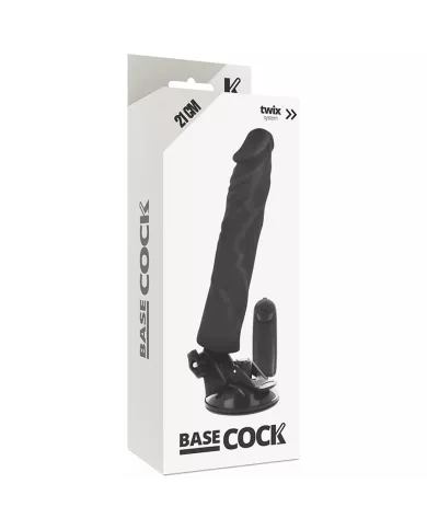BASECOCK - VIBRATEUR RÉALISTE TÉLÉCOMMANDE NOIR 21 CM -O- 4 CM BASECOCK - VIBRATEUR RÉALISTE TÉLÉCOMMANDE NOIR 21 CM -O- 4 CM