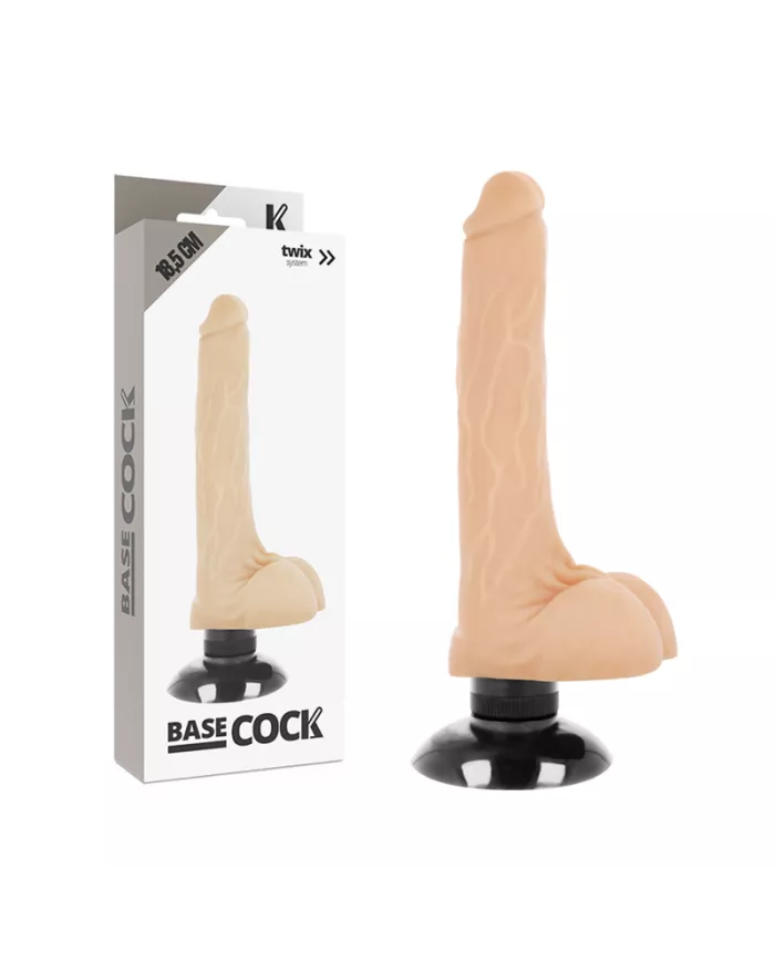 BASECOCK - VIBRATEUR RÉALISTE 2-1 NATUREL 18.5 CM -O- 4 CM