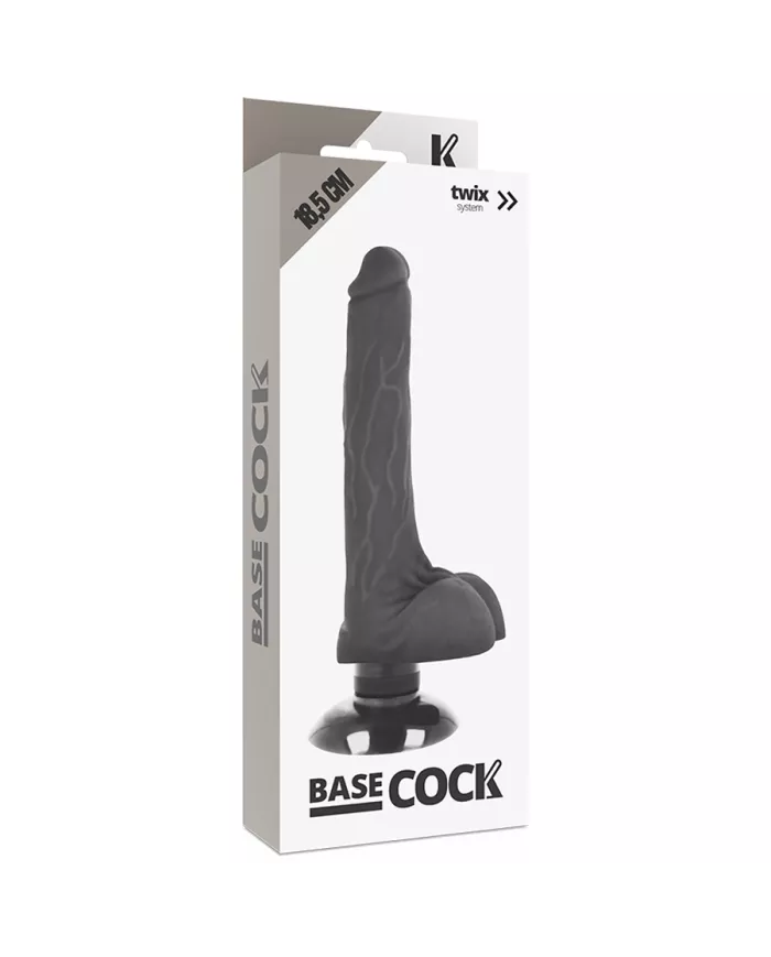 BASECOCK - VIBRATEUR RÉALISTE 2-1 NOIR 18.5 CM -O- 4 CM