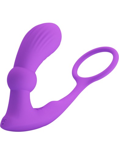 PRETTY LOVE - BAGUE WARREN ET VIBRATEUR ANAL VIOLET
