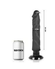 BASECOCK - VIBRATEUR RÉALISTE 2-1 NOIR 20 CM -O- 4 CM