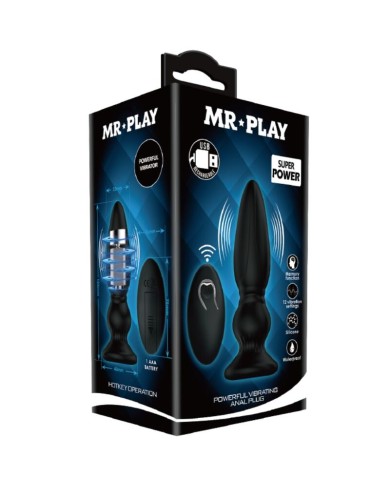 MR PLAY - PUISSANT VIBRATEUR TÉLÉCOMMANDE PLUG ANAL NOIR