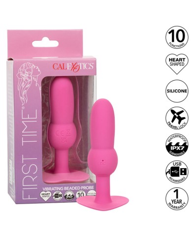 CALEXOTICS - FIRST TIME SONDE ANAL PLUG PERLÉE 10 VIBRATIONS ROSE