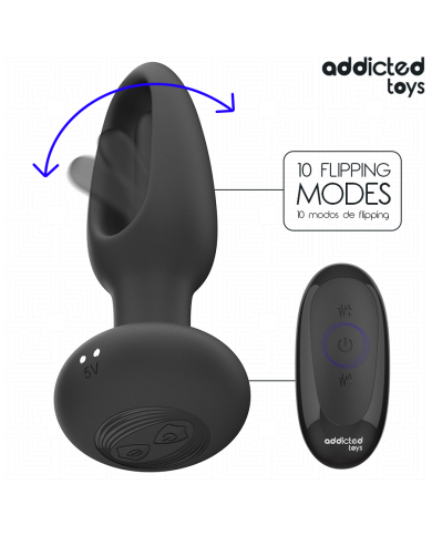 ADDICTED TOYS - PLUG ANAL AVEC LANGUE VIBRANTE ET TÉLÉCOMMANDE