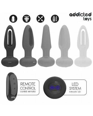 ADDICTED TOYS - PLUG ANAL AVEC LANGUE VIBRANTE ET TÉLÉCOMMANDE
