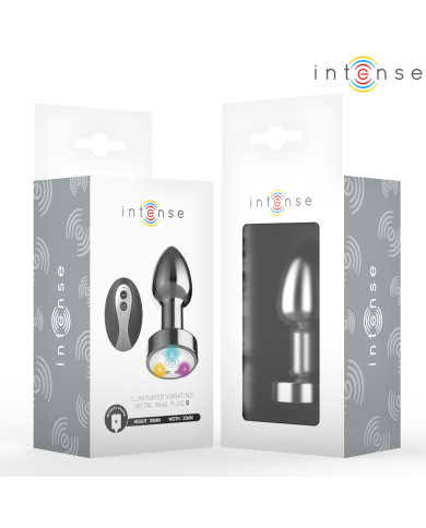 INTENSE - PLUG ANAL VIBRANT EN MÉTAL AVEC LUMIÈRES LED ET TÉLÉCOMMANDE - TAILLE S