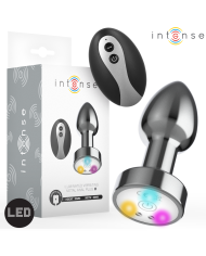 INTENSE - PLUG ANAL VIBRANT EN MÉTAL AVEC LUMIÈRES LED ET TÉLÉCOMMANDE - TAILLE M