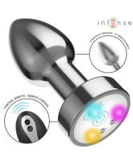 INTENSE - PLUG ANAL VIBRANT EN MÉTAL AVEC LUMIÈRES LED ET TÉLÉCOMMANDE - TAILLE M