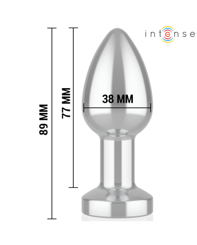 INTENSE - PLUG ANAL VIBRANT EN MÉTAL AVEC LUMIÈRES LED ET TÉLÉCOMMANDE - TAILLE M