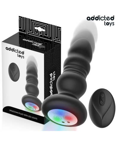 ADDICTED TOYS - PLUG ANAL ROTATIF ET VIBRANT, TÉLÉCOMMANDE AVEC LUMIÈRE LED