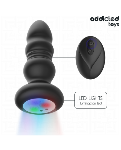 ADDICTED TOYS - PLUG ANAL ROTATIF ET VIBRANT, TÉLÉCOMMANDE AVEC LUMIÈRE LED