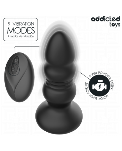 ADDICTED TOYS - PLUG ANAL ROTATIF ET VIBRANT, TÉLÉCOMMANDE AVEC LUMIÈRE LED