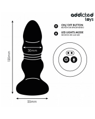 ADDICTED TOYS - PLUG ANAL ROTATIF ET VIBRANT, TÉLÉCOMMANDE AVEC LUMIÈRE LED