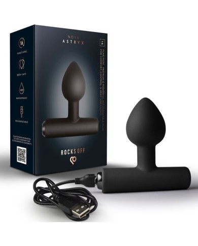 ROCKS-OFF - MINI BAGUETTE RECHARGEABLE 16 FONCTIONS ROSE PIVOINE
