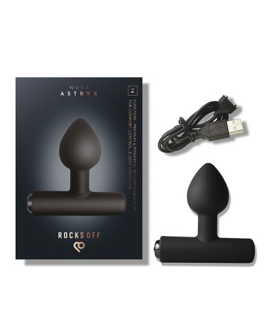 ROCKS-OFF - MINI BAGUETTE RECHARGEABLE 16 FONCTIONS ROSE PIVOINE
