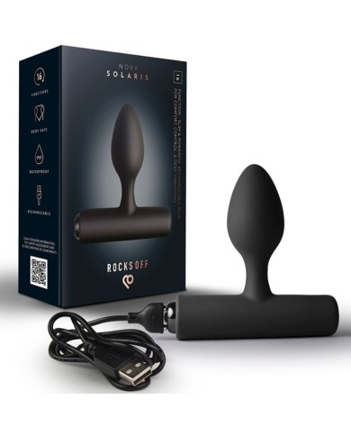 ROCKS-OFF - MINI BAGUETTE RECHARGEABLE 16 FONCTIONS ROSE PIVOINE