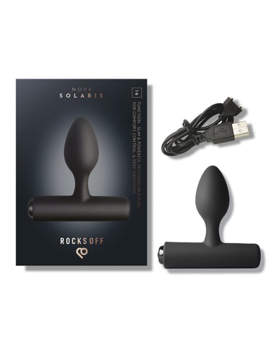 ROCKS-OFF - MINI BAGUETTE RECHARGEABLE 16 FONCTIONS ROSE PIVOINE