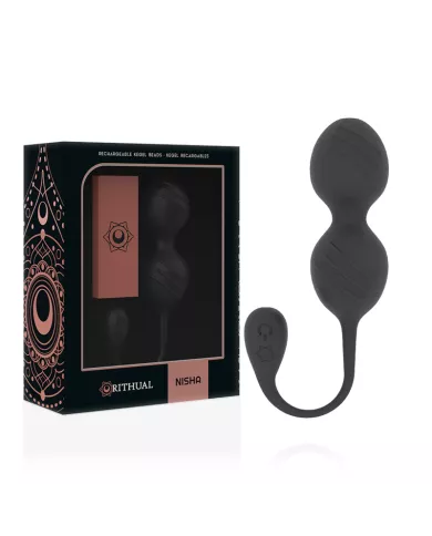 RITHUAL - BALLES DE KEGEL VIBRANTES RECHARGEABLES NISHA NOIRES RITHUAL - BALLES DE KEGEL VIBRANTES RECHARGEABLES NISHA NOIRES