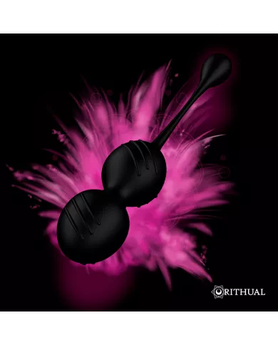 RITHUAL - BALLES DE KEGEL VIBRANTES RECHARGEABLES NISHA NOIRES RITHUAL - BALLES DE KEGEL VIBRANTES RECHARGEABLES NISHA NOIRES