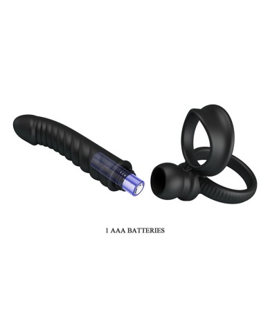 PRETTY LOVE - VIBRATEUR ANAL MERRITT AVEC ANNEAU ET VIBRATION NOIR