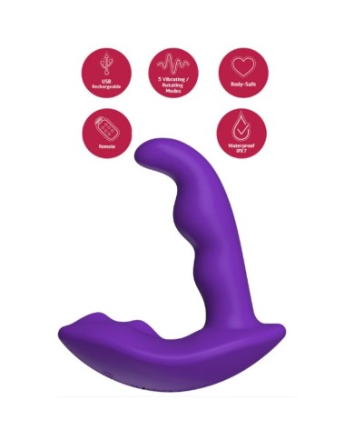 SHE.E.O - STIMULATEUR ANAL VIBRANT ROTATIF AVEC TÉLÉCOMMANDE VIOLET