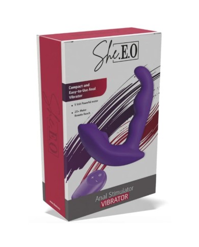 SHE.E.O - STIMULATEUR ANAL VIBRANT ROTATIF AVEC TÉLÉCOMMANDE VIOLET