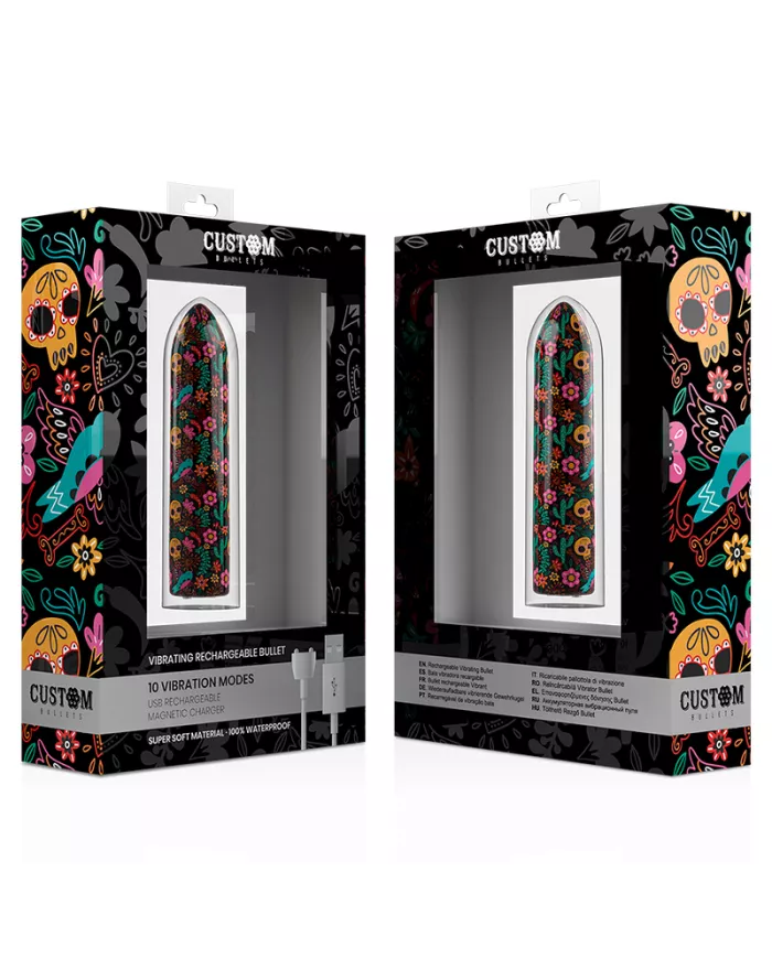 CUSTOM BULLETS - BULLETS PERSONNALISÉS RECHARGEABLE FLORAL 10 INTENSITIES